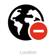 location and pin icon concept