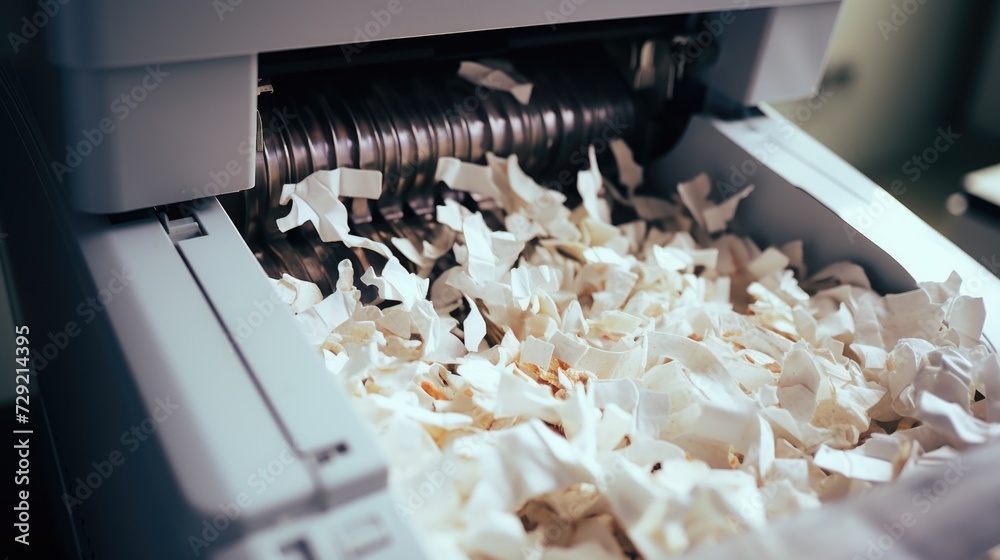 Poster A machine with a stack of paper on it. Suitable for various applications