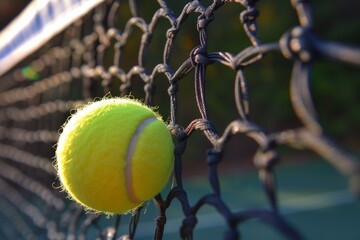 tennis ball spinning closely by the net