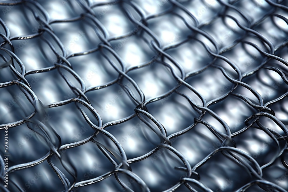 Poster a detailed view of a chain link fence. can be used to represent security, boundaries, or confinement