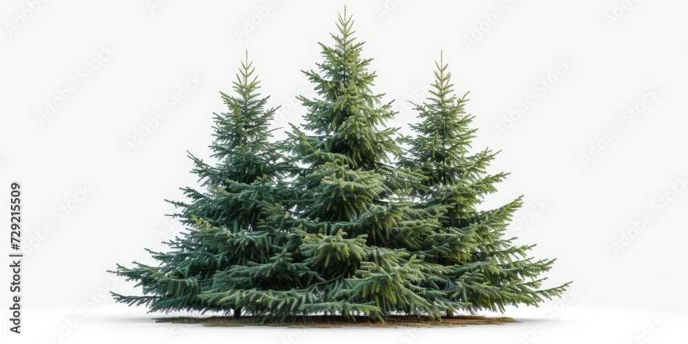 Aufkleber a group of pine trees standing on a white surface. this image can be used for various purposes