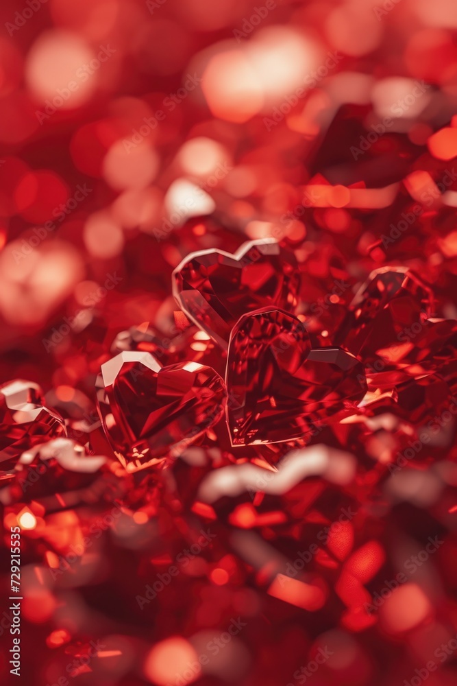 Poster a close-up view of a bunch of red hearts. perfect for valentine's day or expressing love and affecti