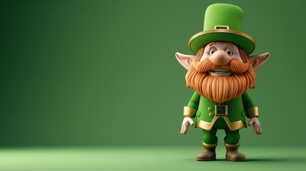 Leprechaun on a green background of a St. Patrick's Day banner
