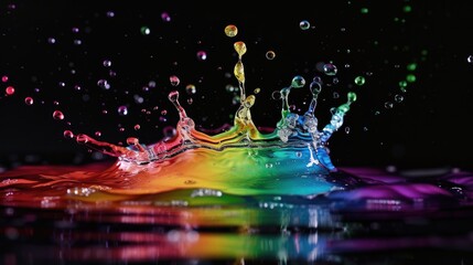 A vibrant splash of water captured on a black surface. Perfect for use in advertisements, websites, and promotional materials