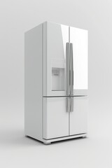 A white refrigerator freezer sitting on top of a counter. Perfect for kitchen design inspiration
