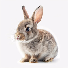 Obraz premium Bunny isolated on white background with full depth of field and deep focus fusion