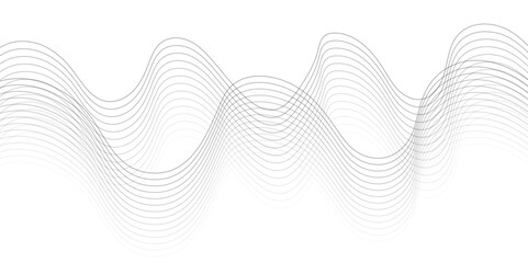 White wave curve lines banner background design. 
Abstract soft wave lines dynamic flowing gray light isolated background. Vector Illustration of the gray pattern of lines. Black stripes on white.