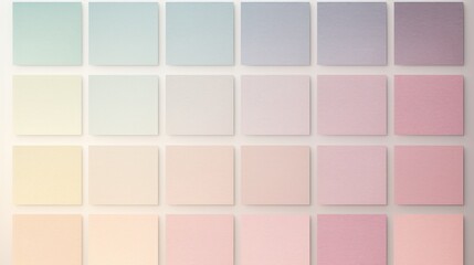 Soft Pastel Colored Square Tiles Arranged in a Gradient Pattern. Eyeshadow palette background.