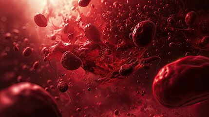 red blood cells move through a blood vessel