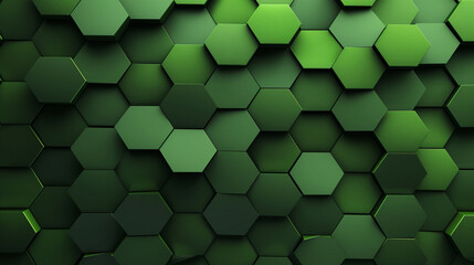 Fototapeta na wymiar Green Hexagonal Background, geometric wallpaper