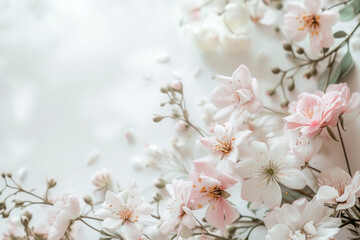 Fototapeta premium Close Up of Colorful Flowers on White Background