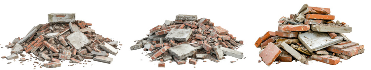 Building materials debris isolated transparent background - obrazy, fototapety, plakaty