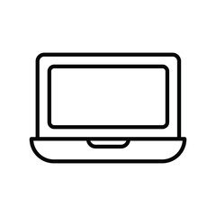 laptop icon with white background vector stock illustration