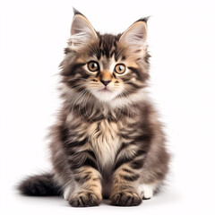 Fototapeta premium kitten isolated on white background with full depth of field and deep focus fusion 