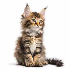 Fototapeta premium kitten isolated on white background with full depth of field and deep focus fusion 