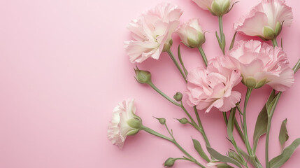 Naklejka na ściany i meble A Bunch of Pink Flowers on a Pink Background