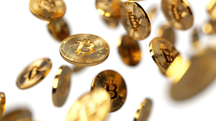 Falling Gold Bitcoins: A Shower of Crypto Currency