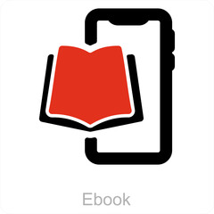 Ebook and education icon concept