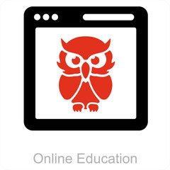 Online Education and education icon concept