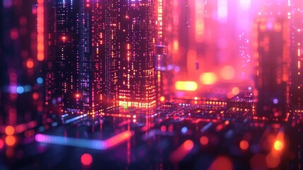 Fototapeta premium Retro 90s Vaporwave Holographic Background with Pixel Art, Retro Gaming Motifs, and Glitch Effects