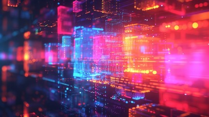 Retro 90s Vaporwave Holographic Background with Pixel Art, Retro Gaming Motifs, and Glitch Effects