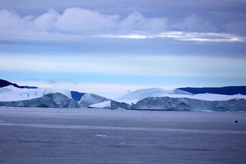 View of iceberg in Ilulissat Icefjord in Disko Bay, Greenland, Denmark