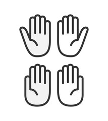 Palm, Humand Hand with outline stock illustration.