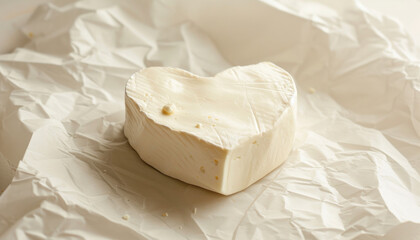 Heart Shaped Cheese on Top of Paper