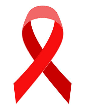 red ribbon aids awareness stock vector illustration