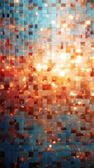 Sunlight Streaming Through Mosaic Tile Wall. Background, wallpaper.