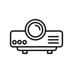 projector device icon with white background vector stock illustration