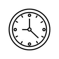 clock icon with white background vector stock illustration