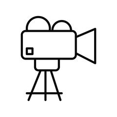 movie camera icon with white background vector stock illustration