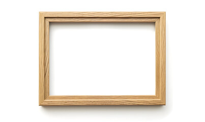 Modern oak solid wood picture frame isolated on white background, Generative AI
