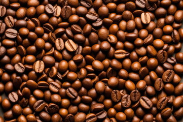 Obraz premium Close-up of Roasted Coffee Beans