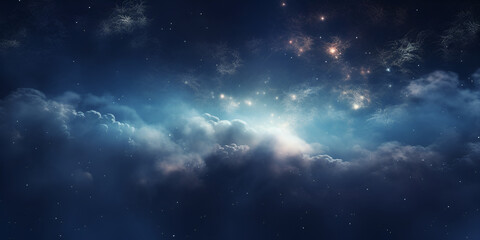 Obraz na płótnie Canvas Night sky background. Galaxy background. Starry night sky. blue sky with clouds. 