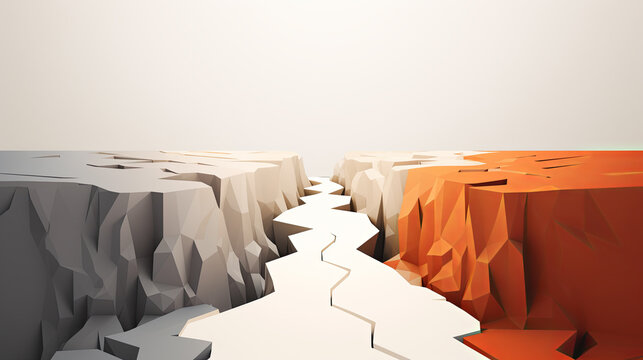 Abstract geometric earthquake fault line concept.