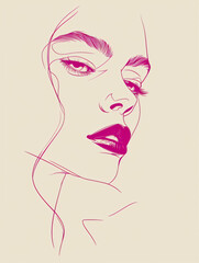 Simple lines of a female face