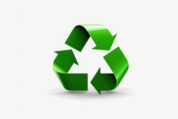 Obraz premium Green Recycle Logo on White Background