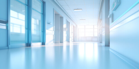 Obraz premium Blurred background of Hospital hallway. medicine concept.