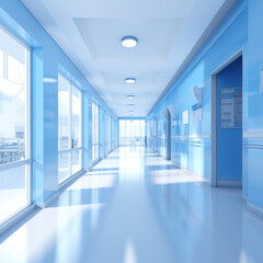 Blurred background of Hospital hallway. medicine concept.