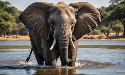 Sanctuary Rhythms: African Bush Elephant's Savanna Symphony