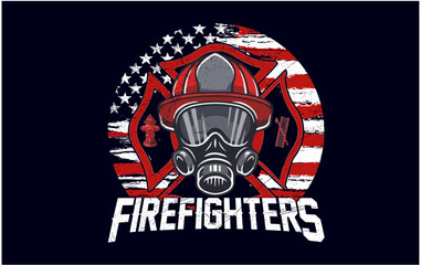 Firefighters t-shirt design, graphic t-shirt design, USA flag firefighter t-shirt design, 