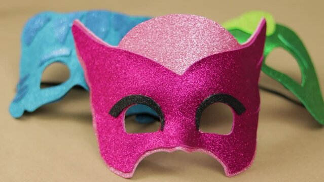 PJ Masks inspiration ready, colorful handmade diamond foam masks for carnival