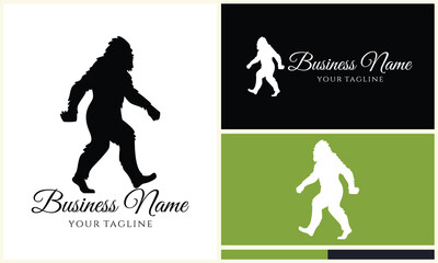 silhouette bigfoot vector logo template