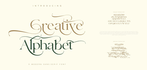Creative alphabet, elegant classic alphabet serif fonts decorative wedding retro concept typography retro vintage alphabet letters fontslogo for brand
