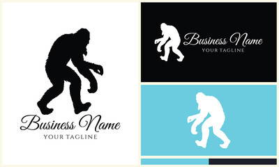 silhouette bigfoot vector logo template