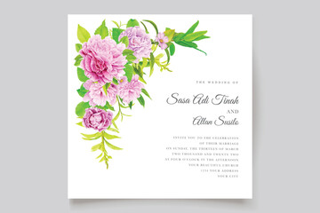 floral peonies background and wreath card design