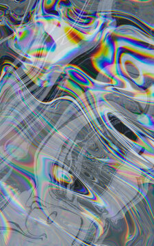 Abstract fluid art with rainbow color distortions