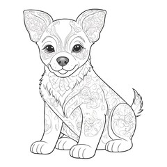 Puppy coloring pages,Dog coloring pages, Animal Coloring page for Kids Children stock vector illustration....